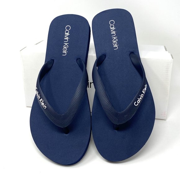 Calvin Klein Halley Logo Flip Flop Sandal Navy Women's Sizes - Picture 4 of 9